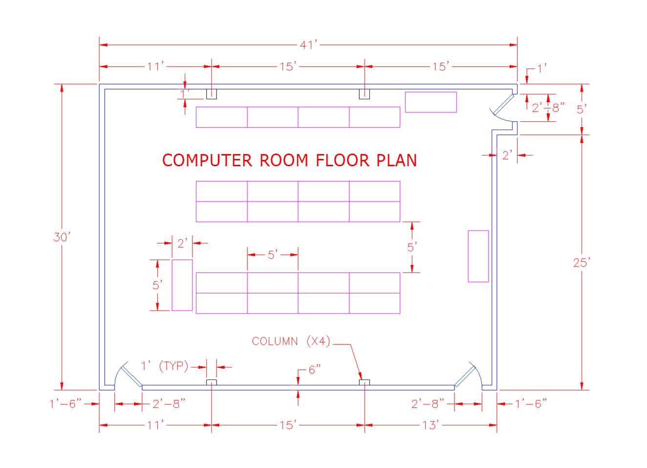 Computer Room Graph Draw The Design Build Academy